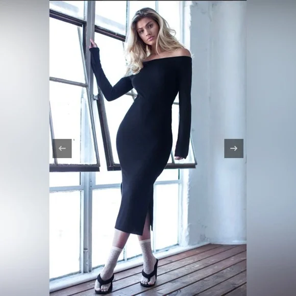 REVOLVE | Dresses | Brand New Tags On Black Off Shoulder Midi Dress From  Revolve Size Xl | Poshmark